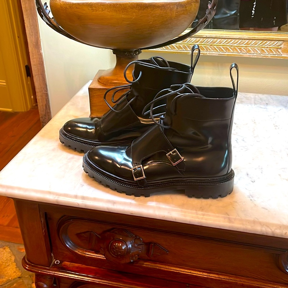 Gently used Inch2 monk ankle boots, handcrafted in Portugal